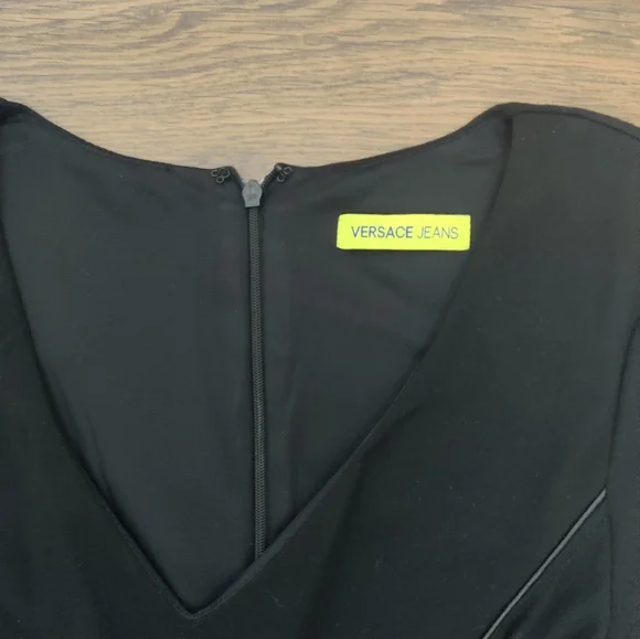 *Versace Jeans Black & Gold Sheath Dress – Button Detail – Size XS - Picture 5 of 8